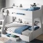 White Triple Sleeper Bunk Bed With Storage Drawer - Flick - Flair