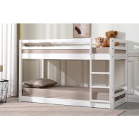 White Wooden Low Bunk Bed - Spark - Flair
