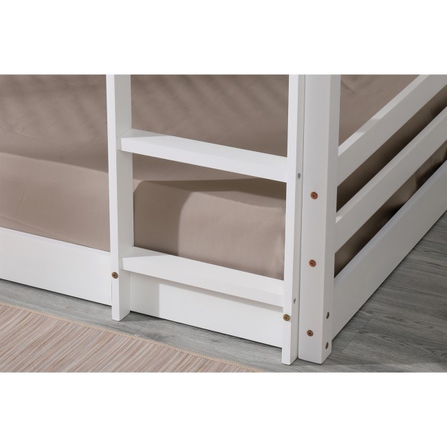 White Wooden Low Bunk Bed - Spark - Flair