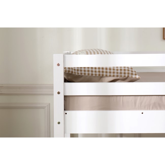 White Wooden Low Bunk Bed - Spark - Flair