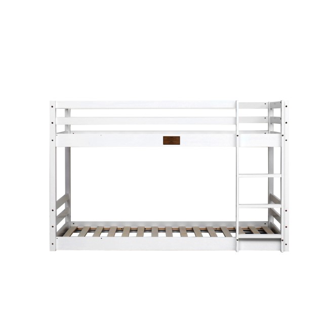 White Wooden Low Bunk Bed - Spark - Flair