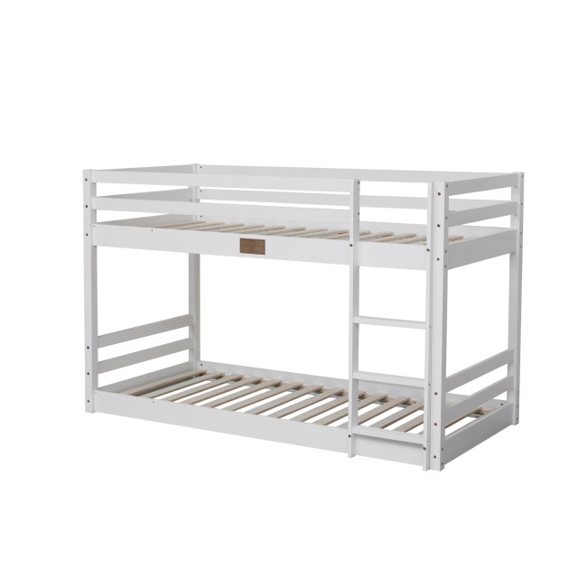 White Wooden Low Bunk Bed - Spark - Flair