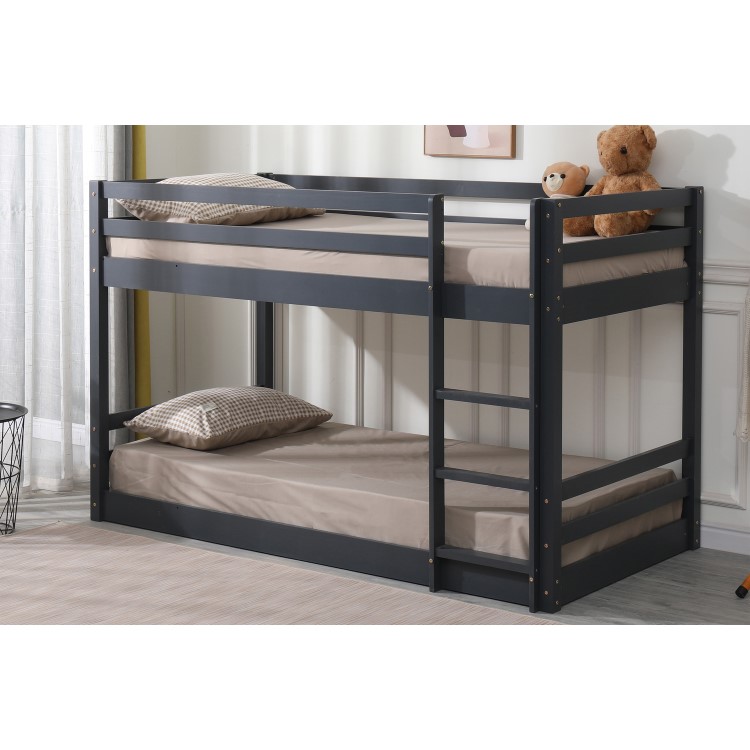 Grey Wooden Low Bunk Bed - Spark - Flair