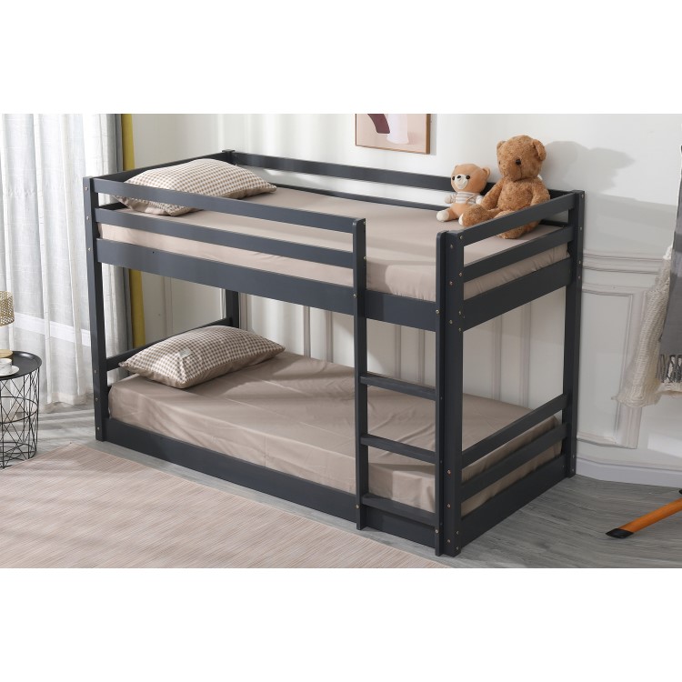 Grey Wooden Low Bunk Bed - Spark - Flair