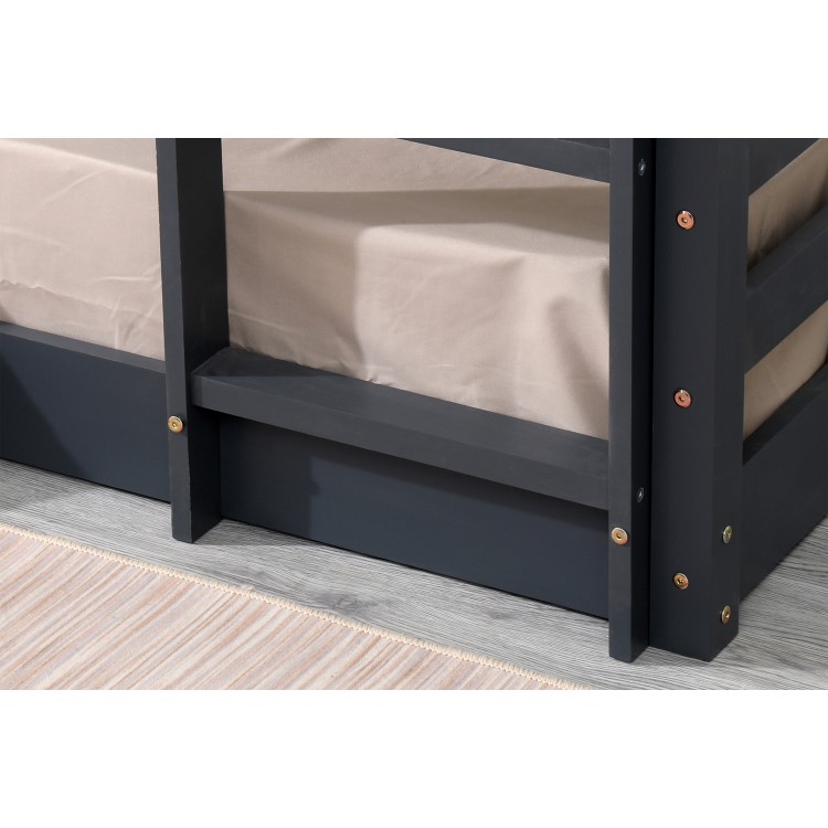 Grey Wooden Low Bunk Bed - Spark - Flair