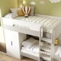 White and Grey Bunk Bed with Wardrobe Storage - Benito - Flair