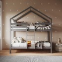 FOL105853 House Bunk Bed in Grey - Nest - Flair