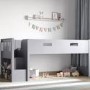 GRADE A2 - Grey Mid Sleeper Cabin Bed with Storage and Stairs - Charlie - Flair