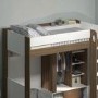High Sleeper Bed with Wardrobe Storage in White and Walnut - Hampton - Flair