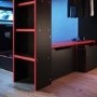 High Sleeper Gaming Bed with Desk and Wardrobe Storage in Black - Shuttle - Flair