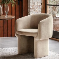 Beige Fabric Dining Chair- Nell- Caspian House