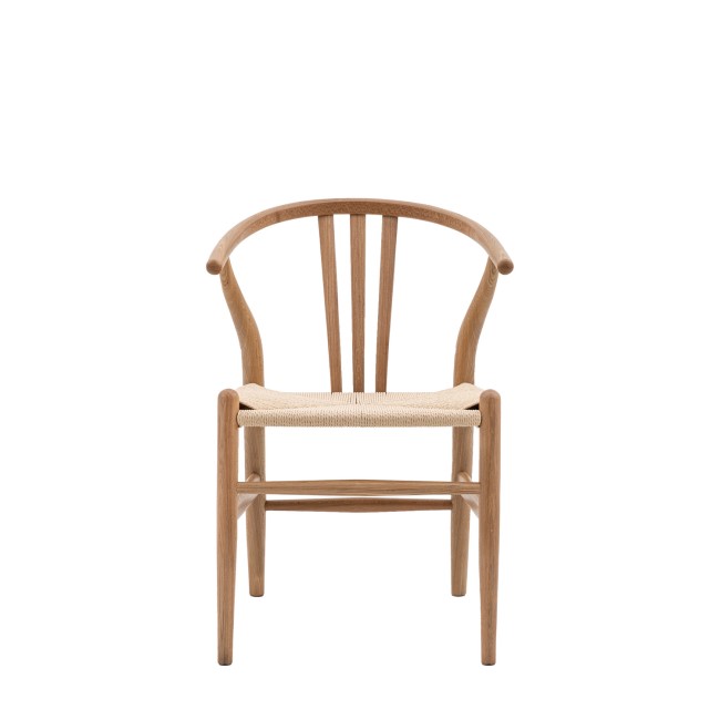 Set of 2 Wishbone back Natural Dining Chairs - Sloan -Capian House