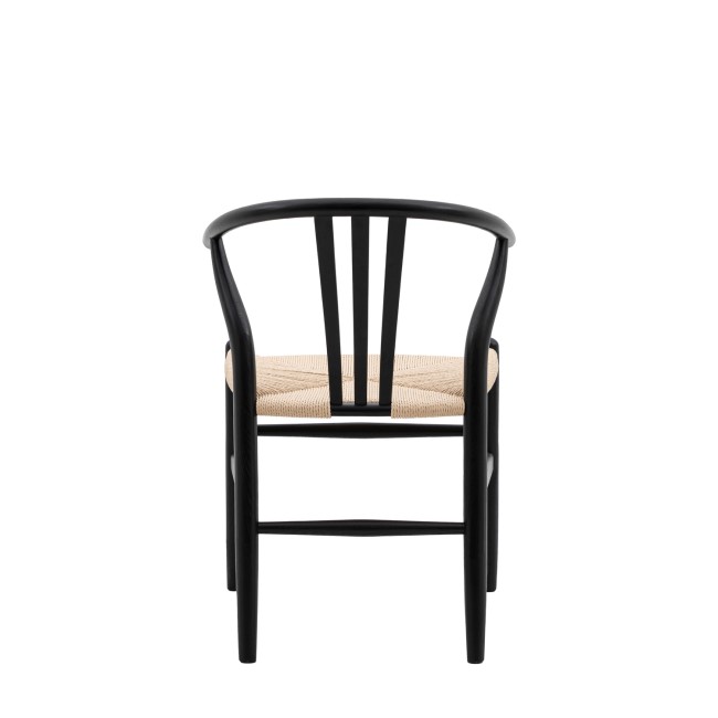 Set of 2 Wishbone back Black Dining Chairs -Sloan - Capian House