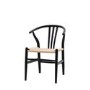 Set of 2 Wishbone back Black Dining Chairs -Sloan - Capian House