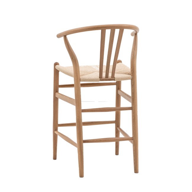 Set of 2 Natural Wishbone Back Kitchen Stools - Sloan- Capian House