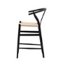 Set of 2 Black Wishbone Back Kitchen Stools - Sloan - Caspian House