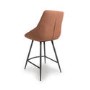 Set of 2 Orange Kitchen Stools with Backs - Lara