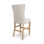 Ivory Buttoned Hight Back Linen Kitchen Stool - Alice