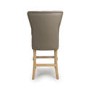 Taupe Buttoned Hight Back Faux Leather Kitchen Stool - Alice