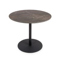 Brown Marble Effect Round Dining Table - Carmen