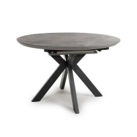 Brown Marble Effect Extendable Round Dining Table - Carmen Brown Marble Effect Extendable Round Dining Table - Carmen