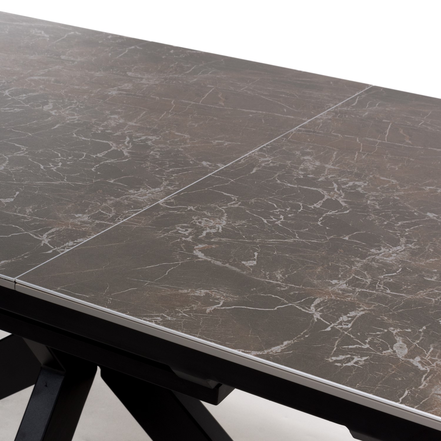 Mable Extendable Table Brown Marble Effect Extendable Dining Table - Carmen - Furniture123