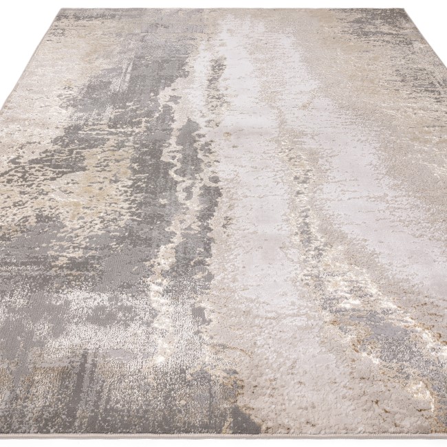 Large Abstract Silver Rug with Marble Effect - 290 x 200 cm - Cliff - Aurora