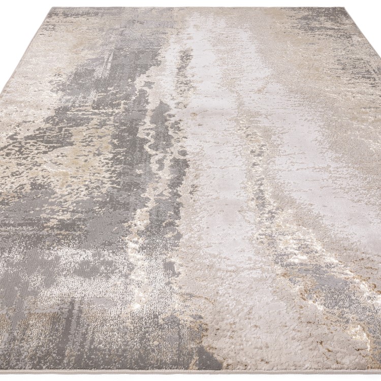 Abstract Silver Rug with Marble Effect - 170 x 120 cm - Cliff - Aurora