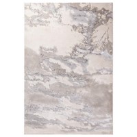 Large Abstract Silver Rug with Marble Effect - 340 x 240 cm - Cloud - Aurora