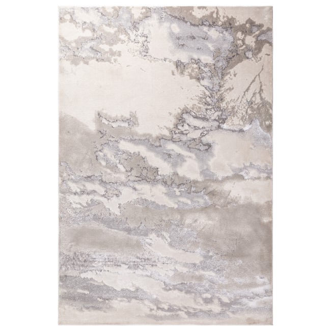 Large Abstract Silver Rug with Marble Effect - 340 x 240 cm - Cloud - Aurora