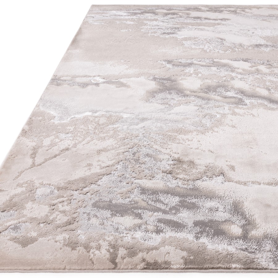 Large Abstract Silver Rug with Marble Effect - 340 x 240 cm - Cloud - Aurora