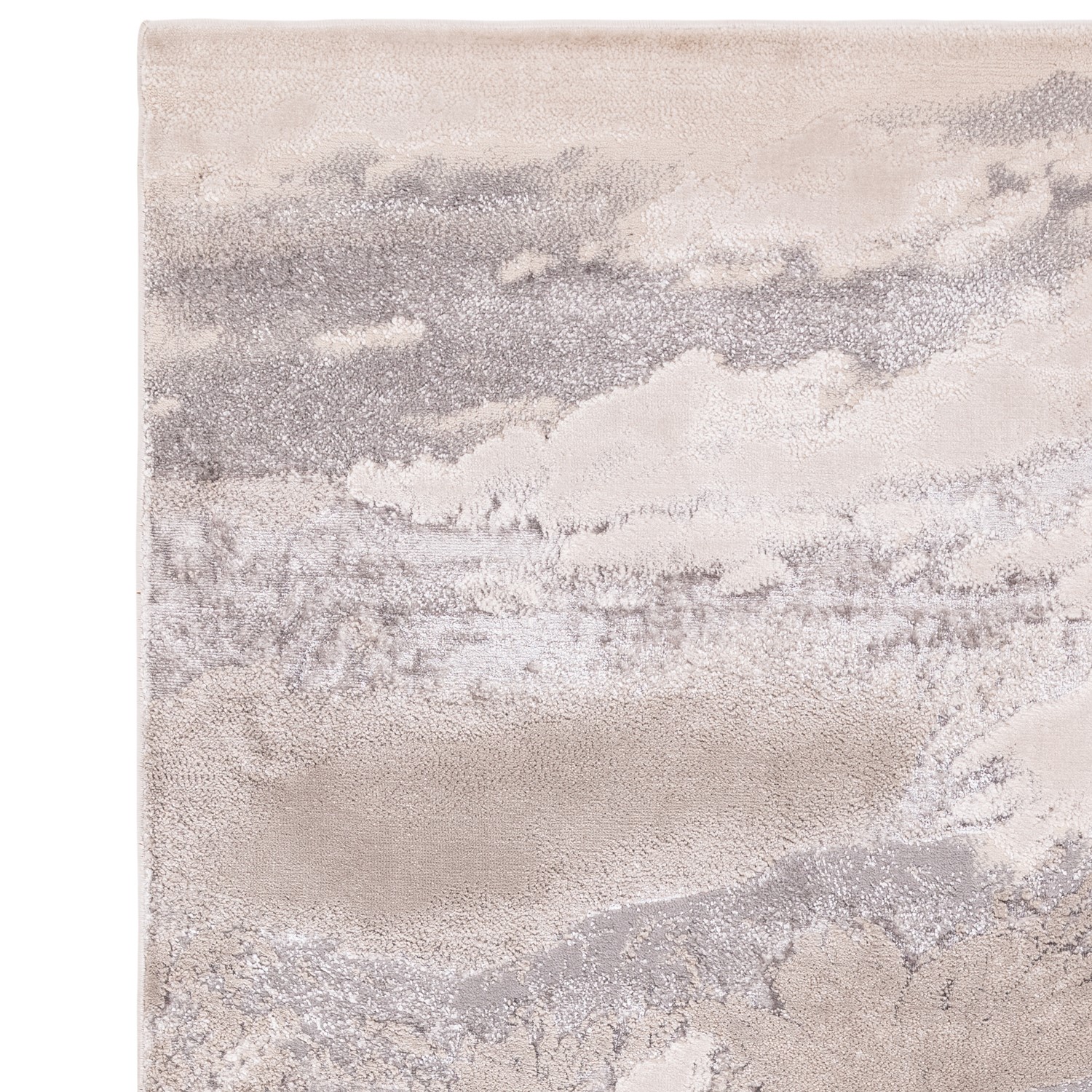 Large Abstract Silver Rug with Marble Effect - 340 x 240 cm - Cloud ...