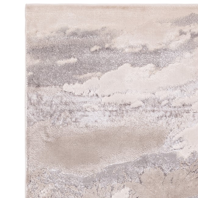 Large Abstract Silver Rug with Marble Effect - 340 x 240 cm - Cloud ...