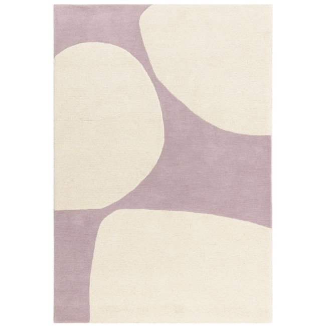 Abstract Pink Rug with Pebble Design - 230 x 160 cm - Canvas