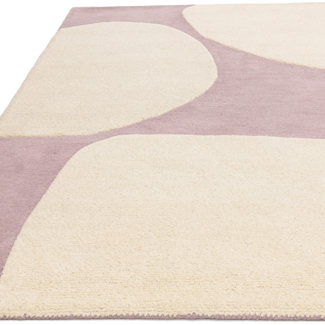 Abstract Pink Rug with Pebble Design - 230 x 160 cm - Canvas