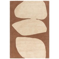 Rust Rug with Collage Design - 170 x 120 cm - Canvas