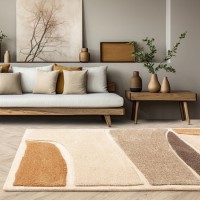 Brown Rug with Collage Design - 230 x 160 cm - Hessian - Horizon