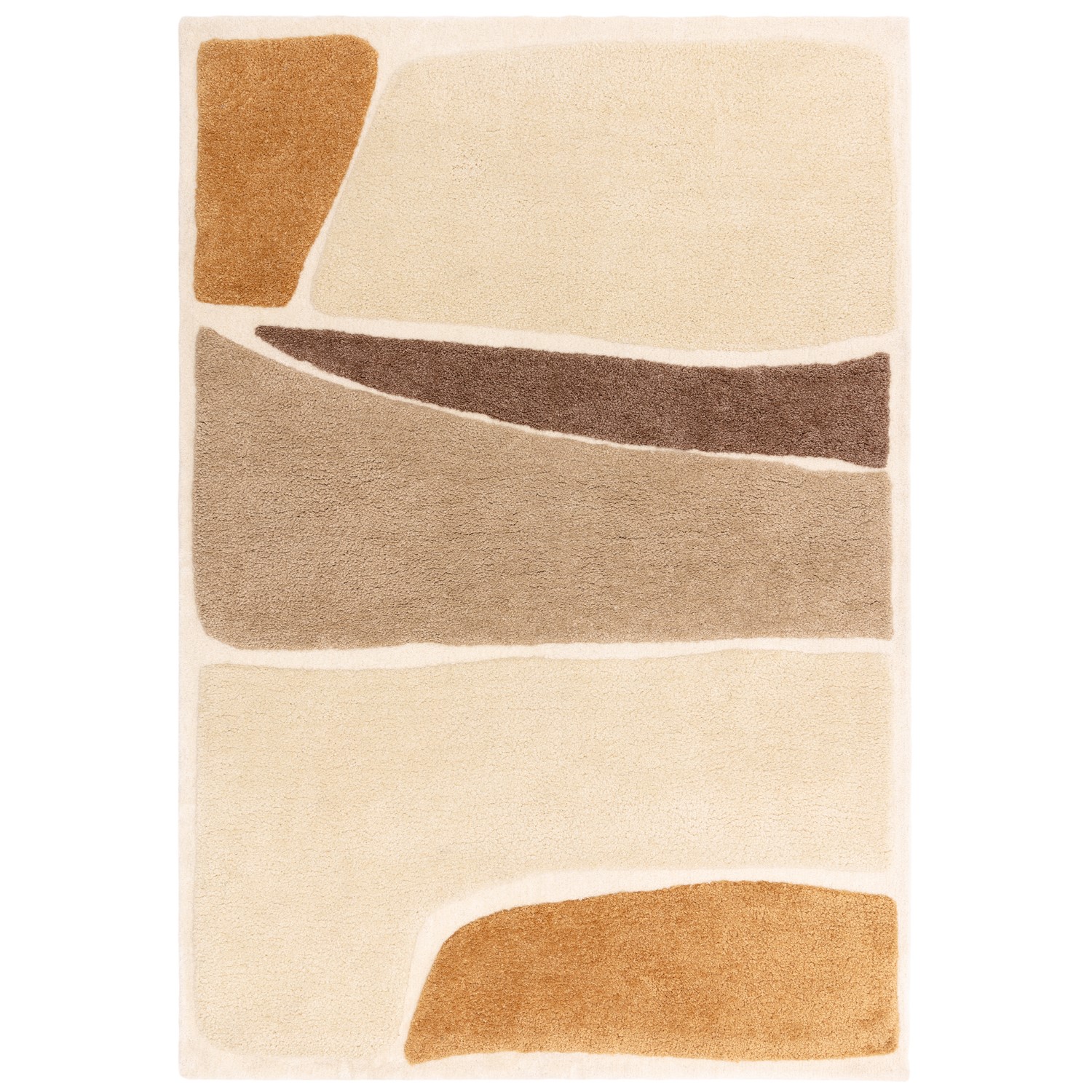 Large Brown Rug with Collage Design - 290 x 200 cm - Hessian - Horizon ...