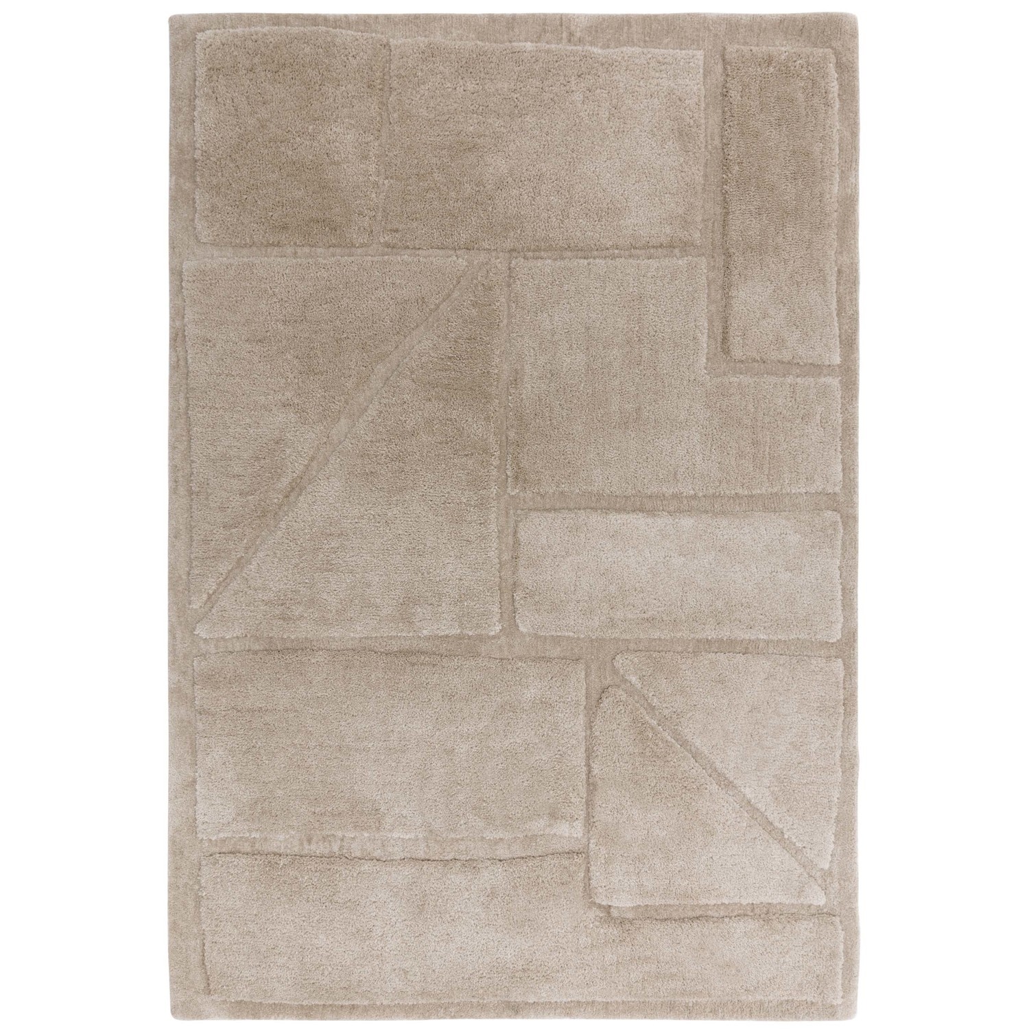 170cm Rug Beige Rug with Collage Design - 170 x 120 cm - Horizon - Furniture123
