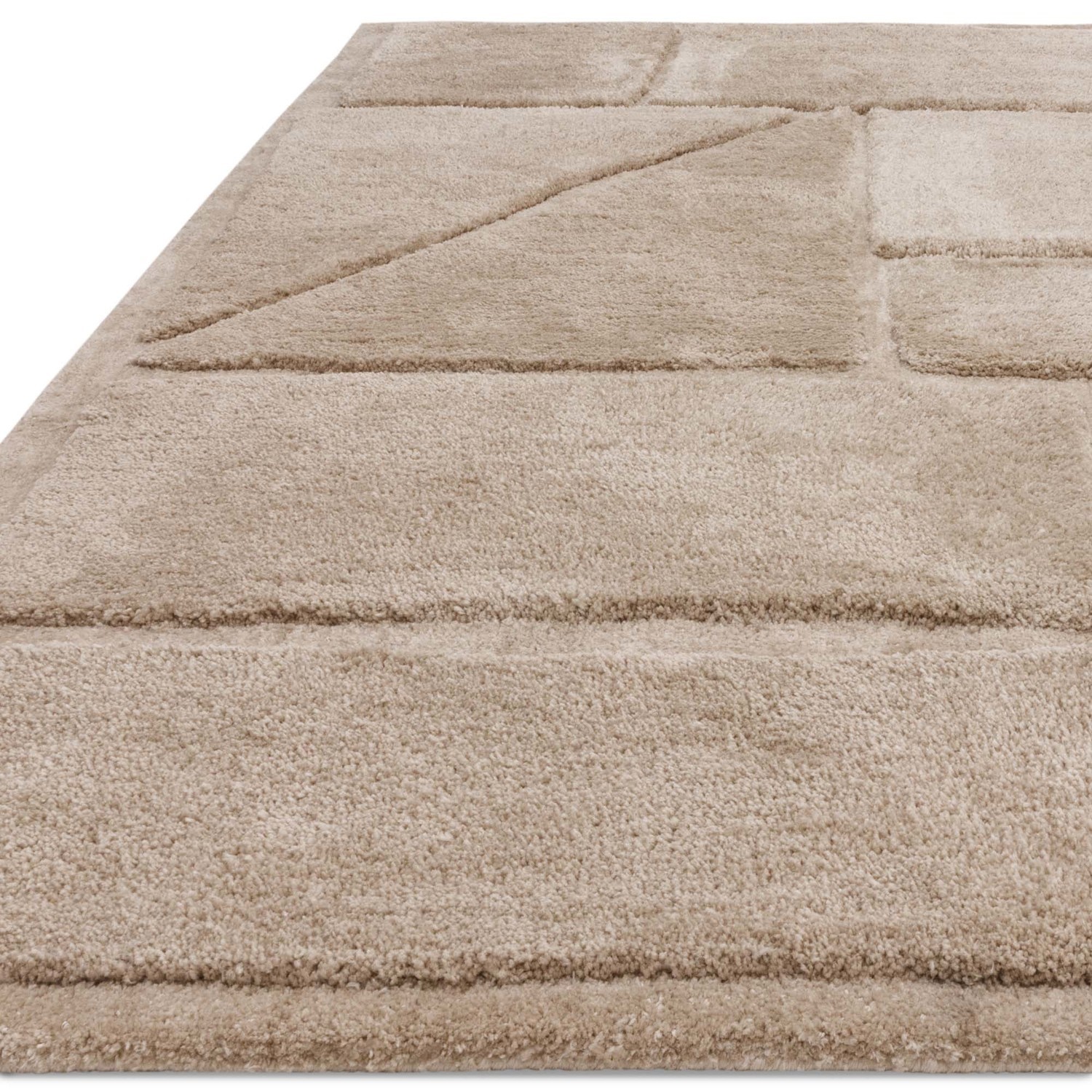 Large Beige Rug with Collage Design - 290 x 200 cm - Horizon - Furniture123