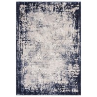 Distressed Navy Rug - 230 x 160 cm - Border - Kuza