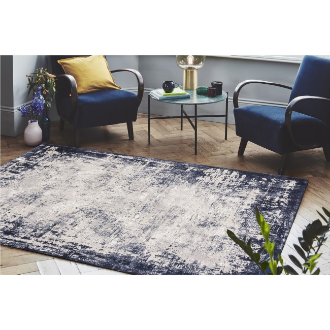 Border Navy Rug 120x170cm Border -Kuza