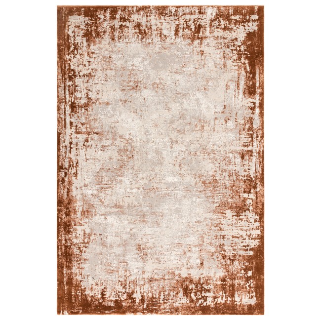 Distressed Terracotta Rug - 230 x 160 cm - Border - Kuza