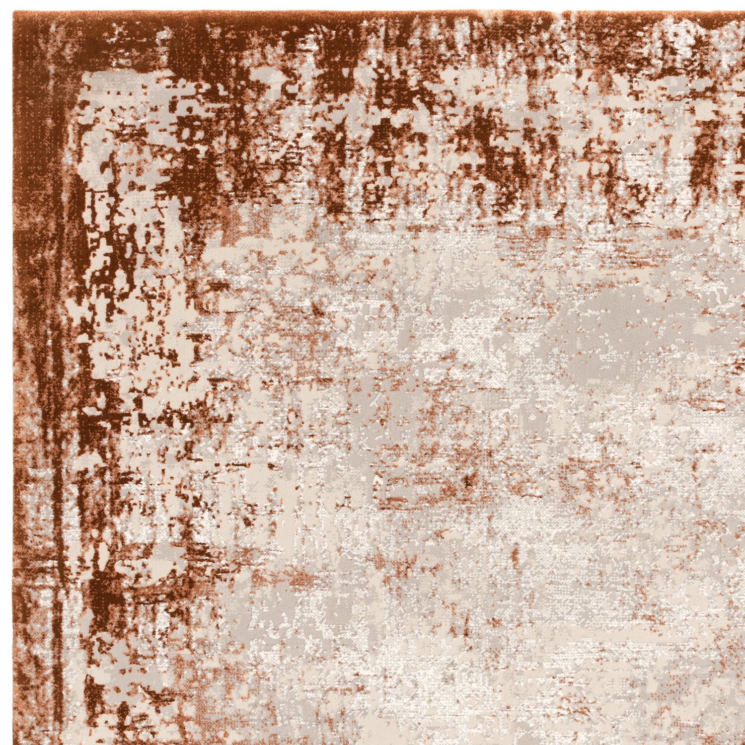 Large Distressed Terracotta Rug - 340 x 240 cm - Border - Kuza ...