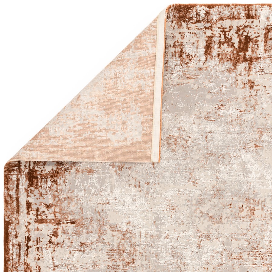Large Distressed Terracotta Rug - 340 x 240 cm - Border - Kuza