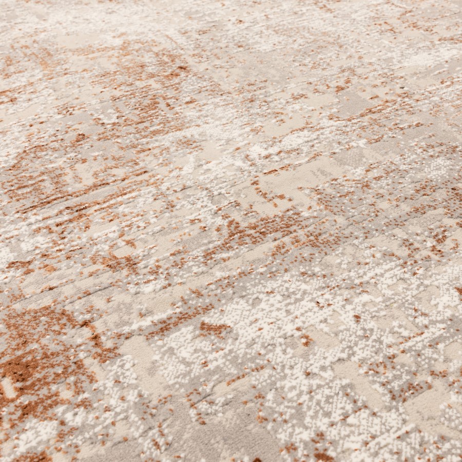 Large Distressed Terracotta Rug - 340 x 240 cm - Border - Kuza