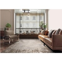 Large Distressed Beige Rug - 290 x 200 cm - Border - Kuza