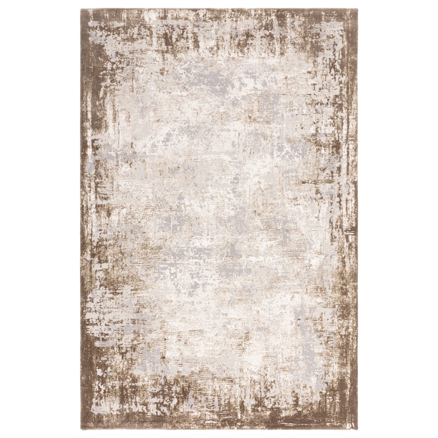 Large Distressed Beige Rug - 290 x 200 cm - Border - Kuza