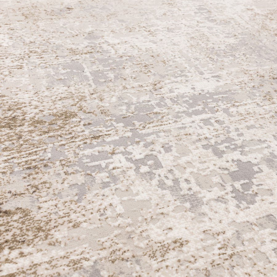 Large Distressed Beige Rug - 290 x 200 cm - Border - Kuza