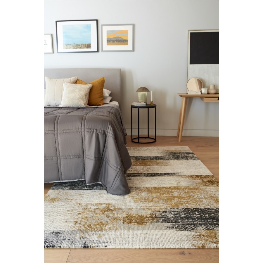 Abstract Gold Rug - 230 x 160 cm - Kuza